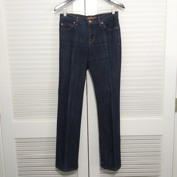 David Kahn Jeans Straight Leg Dark Blue Wash Denim Five Pocket Womens 4 - Picture 1 of 8